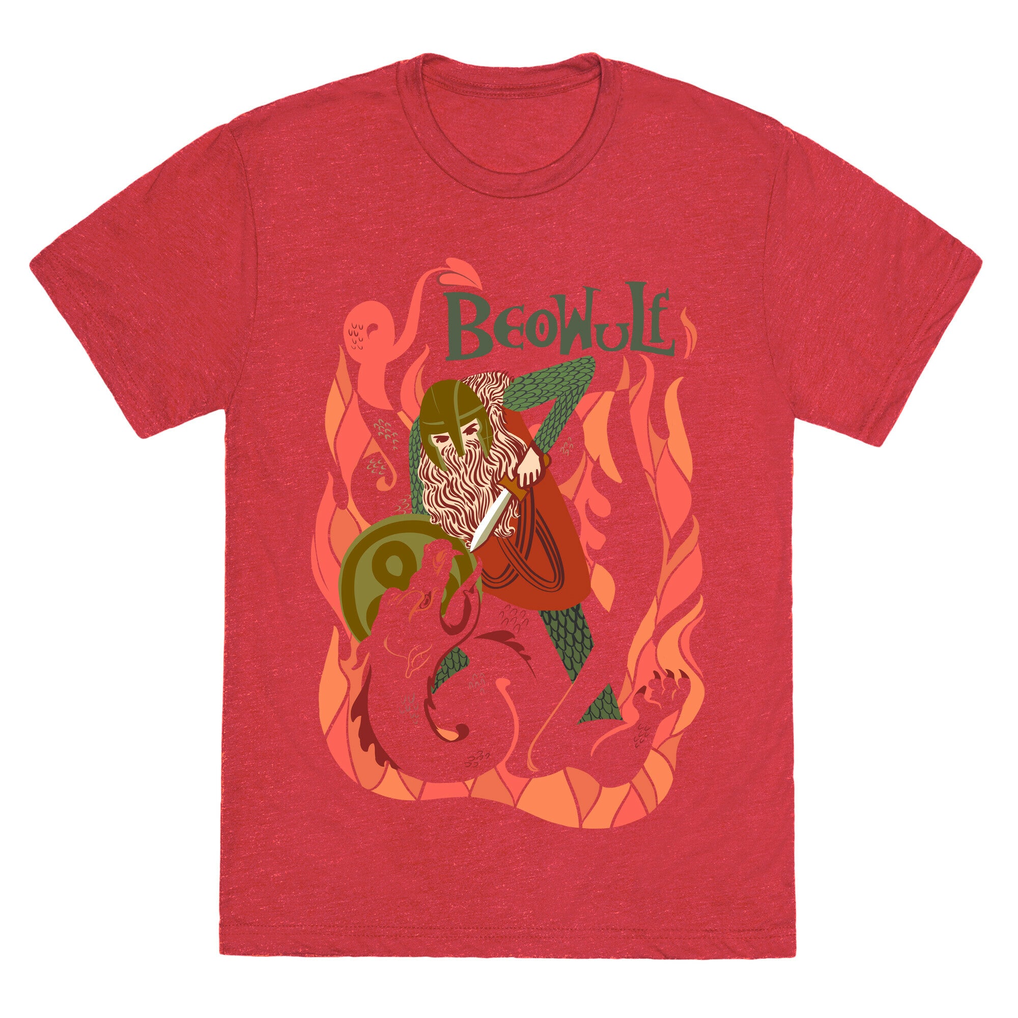 Medieval Epic Beowulf Book Cover Unisex Triblend Tee